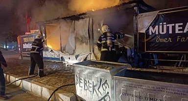 Bekçi kulübesindeki yangın söndürüldü