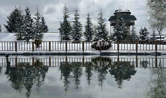 Beyaz gelinliğini giyen Elazığ'da kar manzaraları