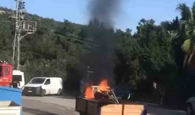 Bodrum'da motosiklet alev topuna döndü