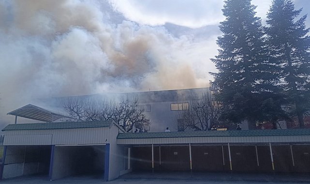 Bolu'da fabrikada yangın