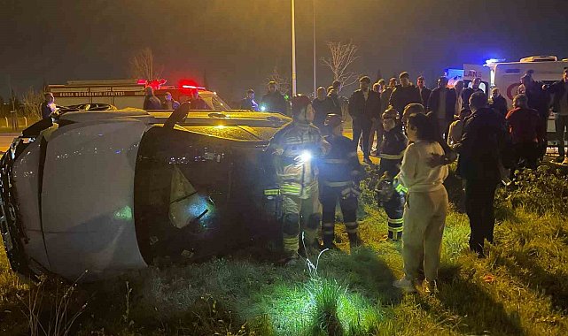 Bursa'da otomobil takla attı: 2 yaralı