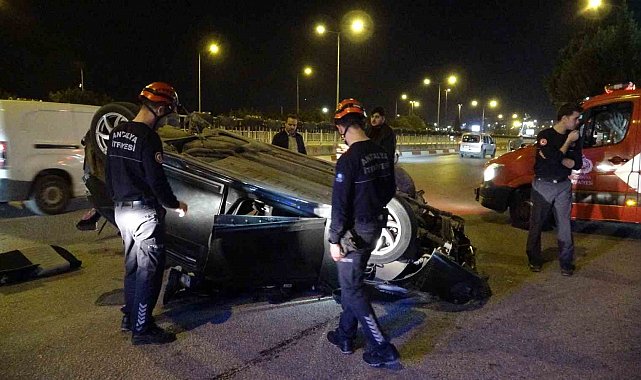 Çalıştığı oto galeriden emanet aldığı otomobille takla attı: 5 kişi kazayı burnu bile kanamadan atlattı