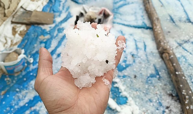 Elazığ'da dolu yağışı etkili oldu
