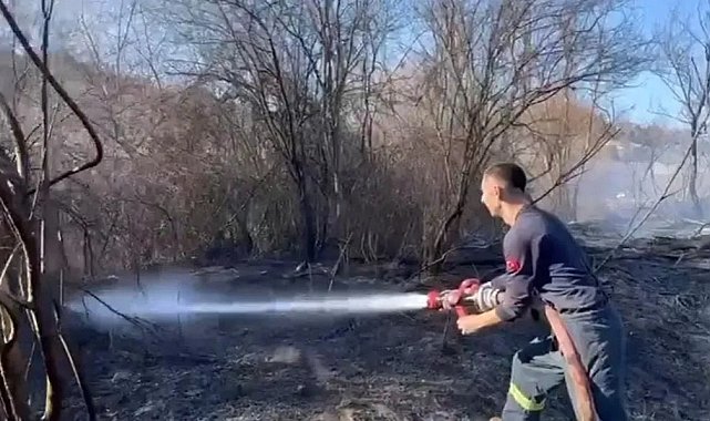 Emet'te ot yangını