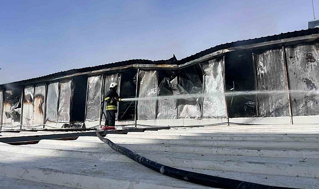 İşçilerin kaldığı konteyner yatakhane alevlere teslim oldu