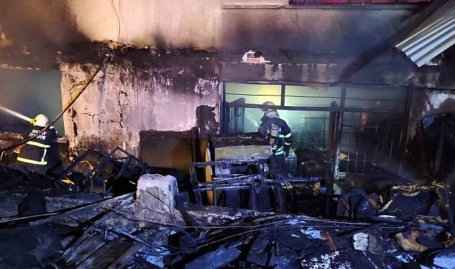 İskenderun'da döşemeci alevlere teslim oldu