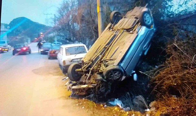 Isparta'da kontrolden çıkan otomobil takla attı, 20 yaşındaki sürücü ağır yaralandı