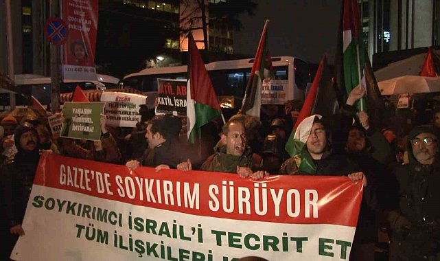 İsrail Başkonsolosluğu önünde 'Gazze' protestosu