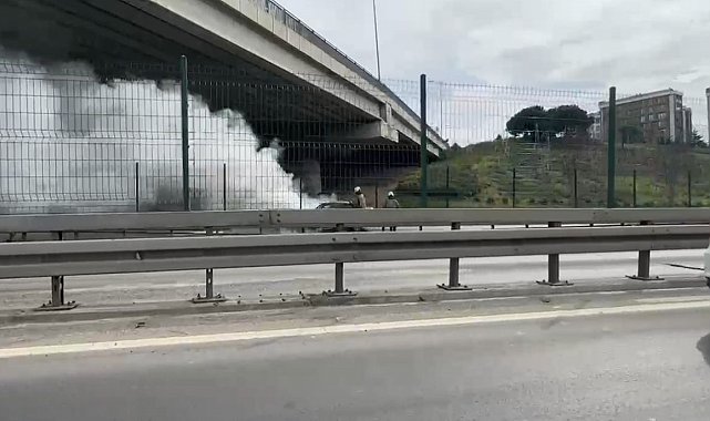 Lüks otomobil alevlere teslim oldu, D-100 karayolu trafiğe kapandı