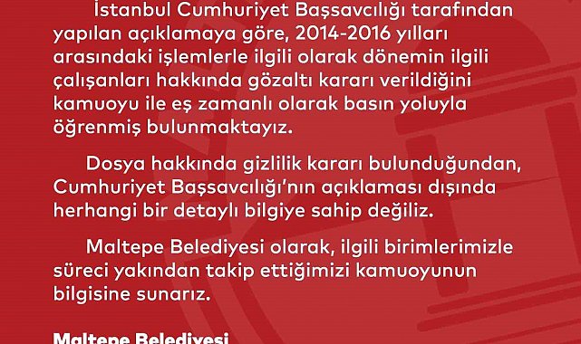 Maltepe Belediyesi'nden operasyon açıklaması