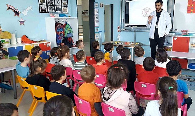 Minik öğrencilere sağlıklı beslenme anlatıldı