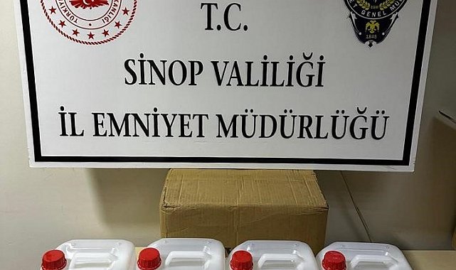 Sinop'ta 20 litre etil alkol ele geçirildi