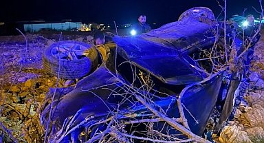 Takla atan otomobilin sürücüsü yaralandı