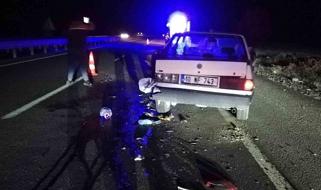 Tavşanlı'da arızalı araca çarpan sürücü yaralandı