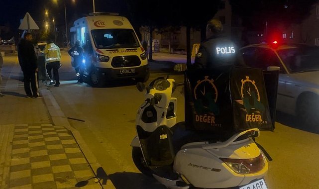 Tavşanlı'daki trafik kazasında motokurye yaralandı