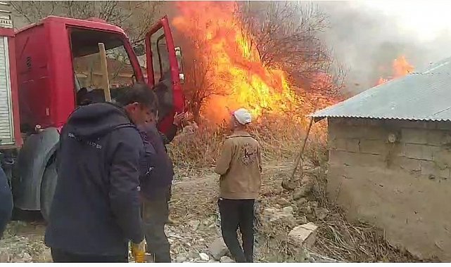 Van'da anız yangını korkuttu
