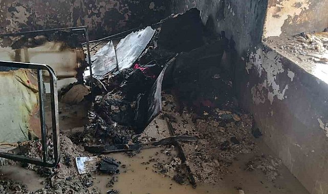 Van'ın Başkale ilçesinde ev yangını