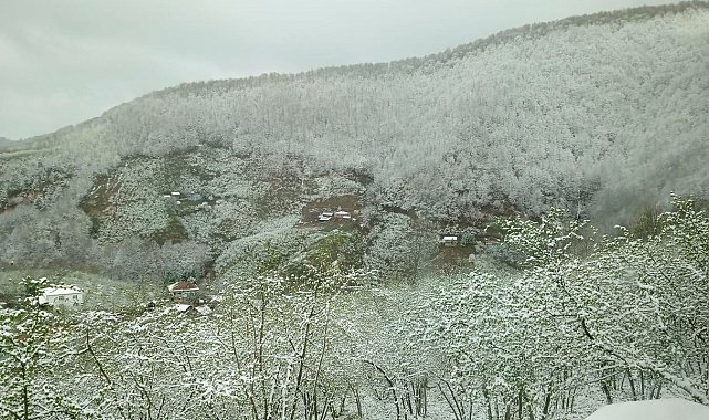 Zonguldak'ta yüksek kesimlerde kar yağışı etkili oldu