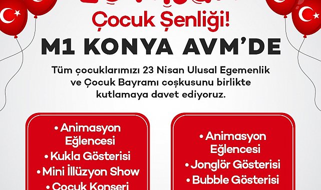 23 Nisan coşkusu M1 Konya AVM'de çocuklarla buluşuyor