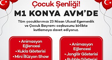 23 Nisan coşkusu M1 Konya AVM'de çocuklarla buluşuyor
