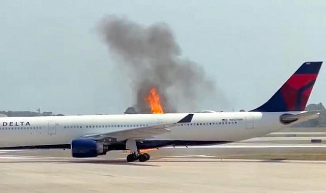 ABD'de kalkışa hazırlanan uçağın motoru alev aldı: 282 yolcu tahliye edildi