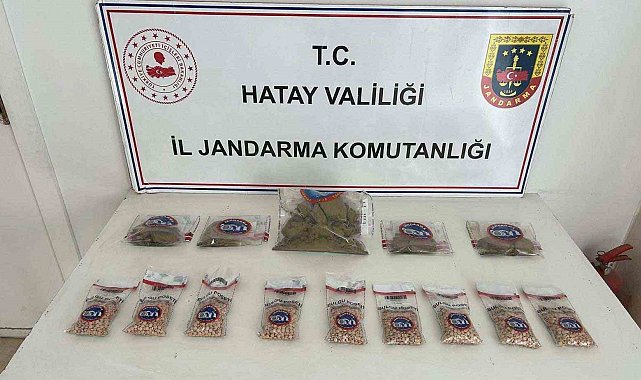 Ağaçın altından uyuşturucu hap ve esrar çıktı