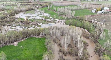 Ağrı'da dere taştı, tarım arazileri su altında kaldı