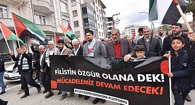 Ahlat'ta Gazze'ye destek yürüyüşü düzenlendi