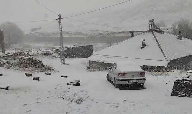 Ahlat'ta nisan ayında kar sürprizi
