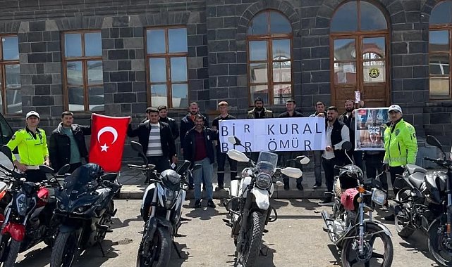 Akyaka'da motosiklet sürücüleri "Bir Kural Bir Ömür" Projesi ile bilgilendirildi