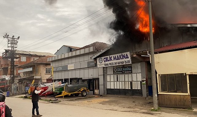 Alev topuna dönen işletme güçlükle söndürüldü