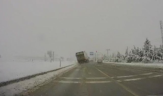 Amasya'da yürekleri ağza getiren anlar kamerada