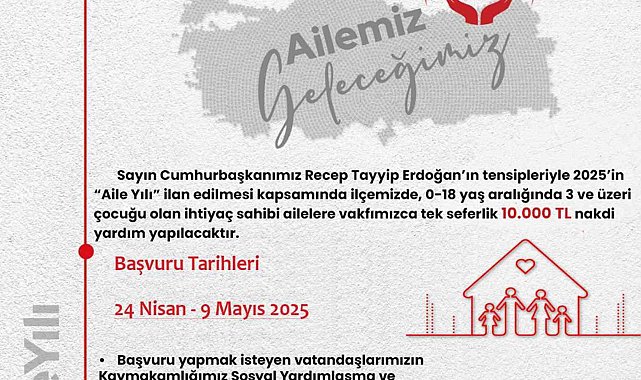 Araban'da ihtiyaç sahibi ailelere 10 bin TL nakdi yardım yapılacak