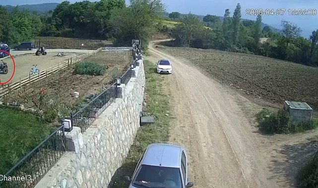Arazi motosikletinin kaza anı kamerada
