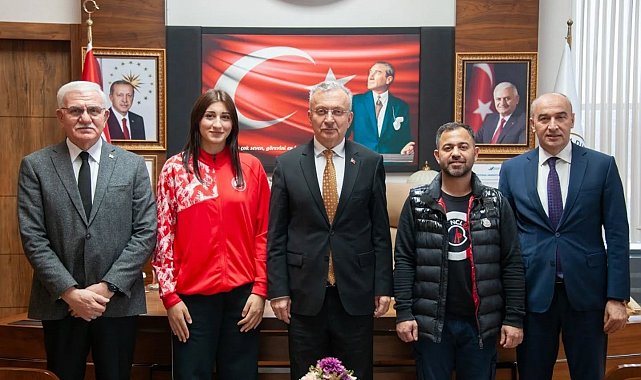 Avrupa şampiyonundan Rektör Levent'e ziyaret