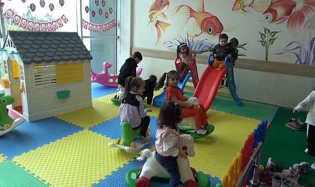Bafra Devlet Hastanesi'nden miniklere 'oyun alanı' sürprizi