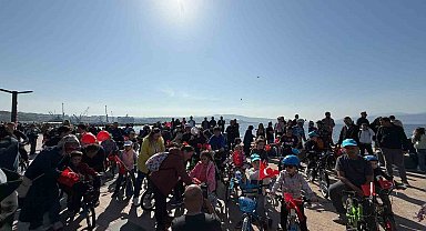 Bandırma'da çocuklar pedal çevirdi