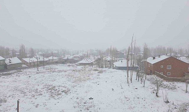 Başkale'de nisan ayında kar yağışı etkili oldu