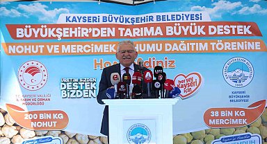Başkan Büyükkılıç'tan üreticiye 11,5 milyon TL'lik 238 ton tohum desteği