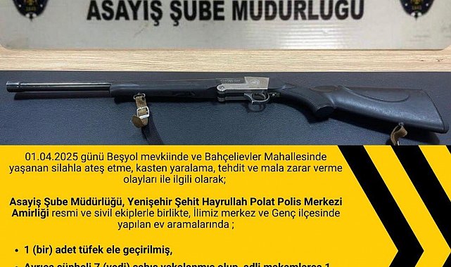 Bingöl'de asayiş olayına karışan 7 kişi yakalandı