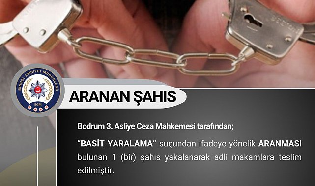 Bingöl'de çeşitli suçlardan aranan 11 kişi yakalandı