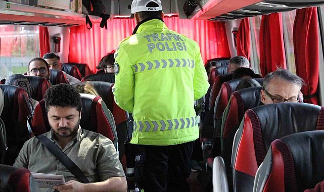 Bolu otogarında bayram dönüşü denetimi