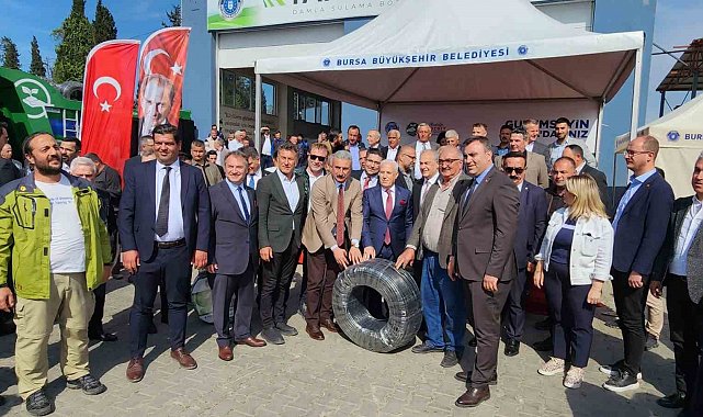 Bursa'da çiftçiye ücretsiz sulama borusu dağıtıldı
