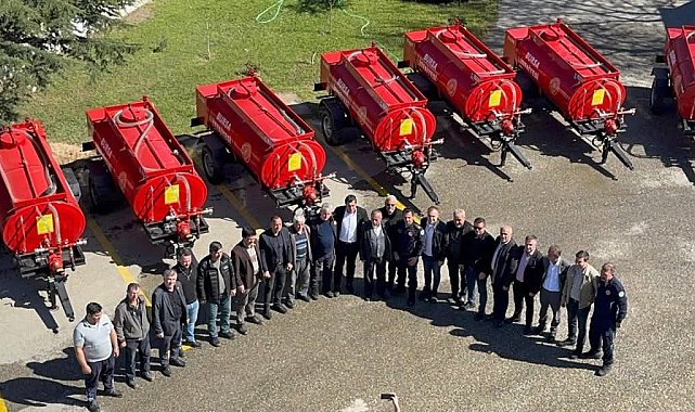 Bursa'da köylere yangın söndürme tankeri dağıtıldı