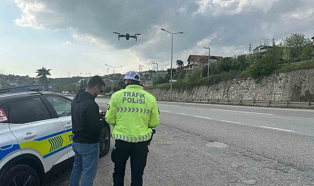 D-100'de dronlu denetim: Kurallara uymayanlara ceza yağdı