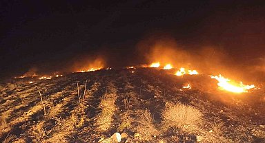 Darende'de anız yangını