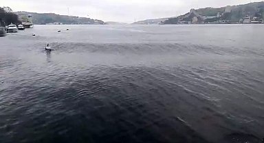 Deprem esnasında İstanbul Boğazı'nda oluşan dalgalar görüntülendi