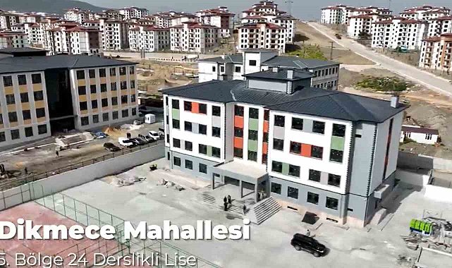 Dikmece Mahallesi TOKİ Afet Konutları Bölge'sinde okul inşaatları yükselmeye devam ediyor