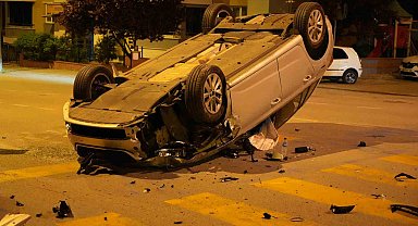 Edirne'de takla atan otomobilin sürücüsü yaralandı