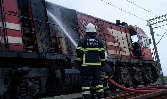 Edirne'de yük treninde yangın